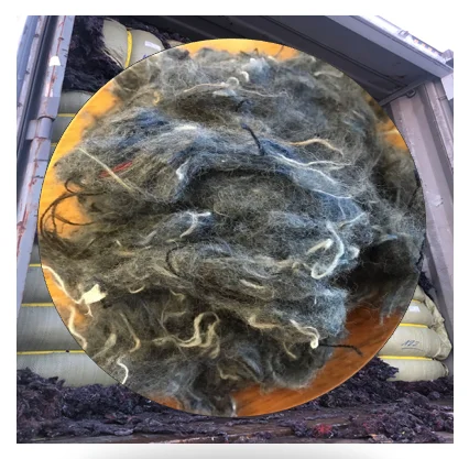 Denim fiber cotton shoddy recycling of denim fabric waste blue jean for insulation, filling material _ Ms. Azura