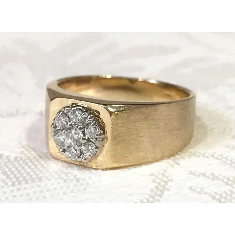 Модно настроить размер затрудняетесь в выборе правильного размера? Желтого золота обручальные кольца для мужчин с натуральным 14k золотой круглый бриллиант обручальное кольцо для мужчин