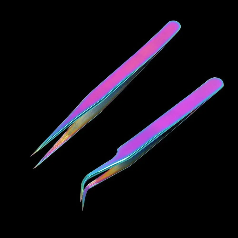 Professional False Eyelashes Tweezers Stainless steel Applicator False Eyelashes Private Label Eyebrow Extension