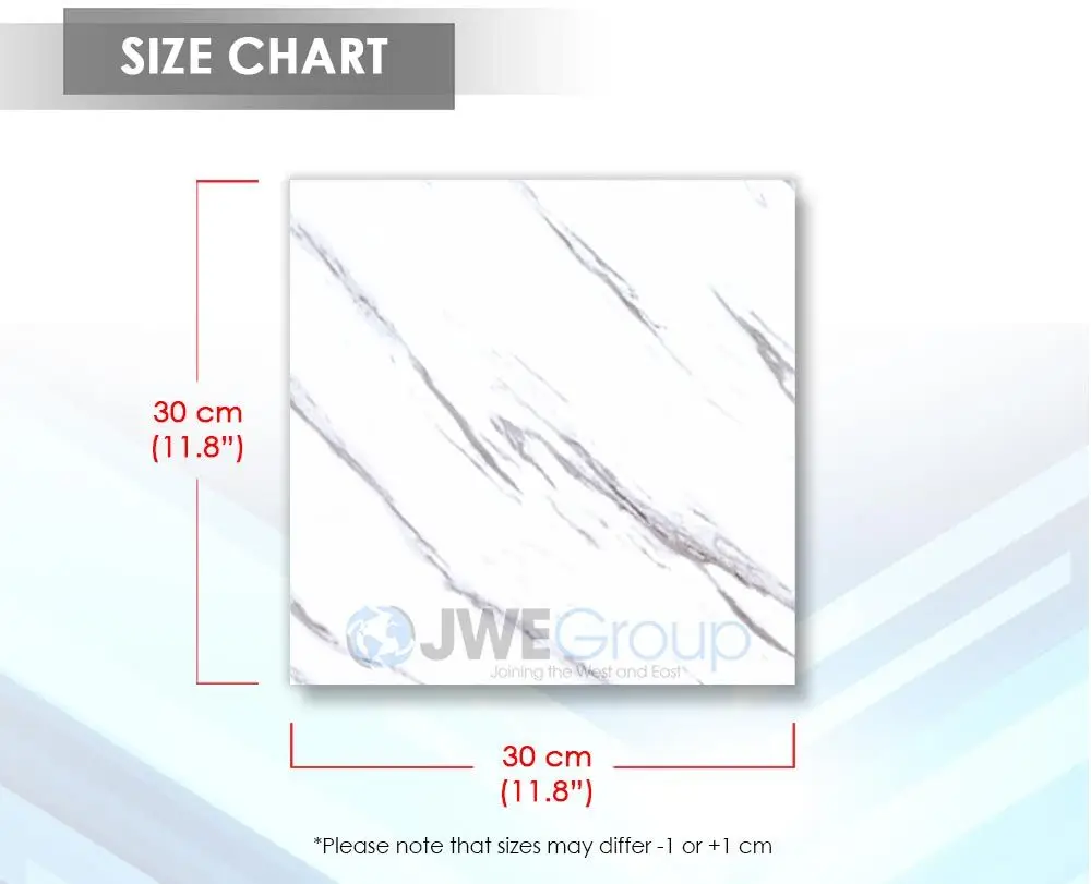 Arrowzoom Self-Adhesive Marble PVC Vinyl DIY Home Decor Living Room Bathroom Kitchen Wall Floor Tiles 30*30 cm KK1191