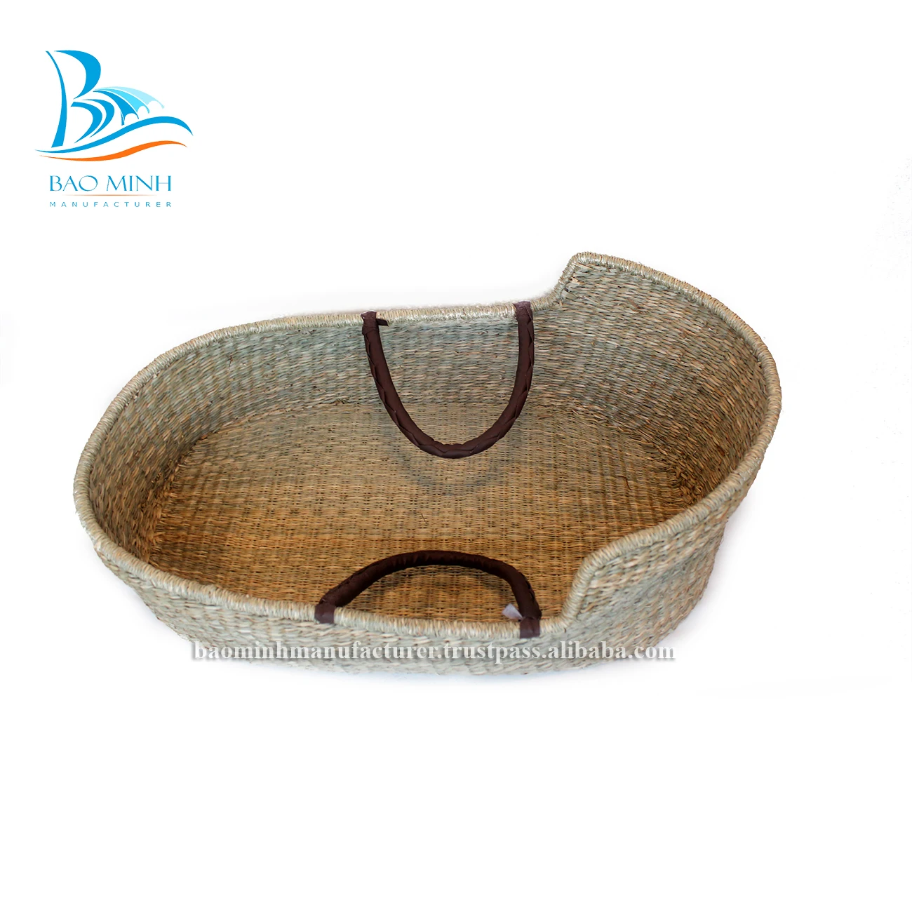 
Wholesale cheapest 100% natural seagrass moses basket for baby from Vietnam 