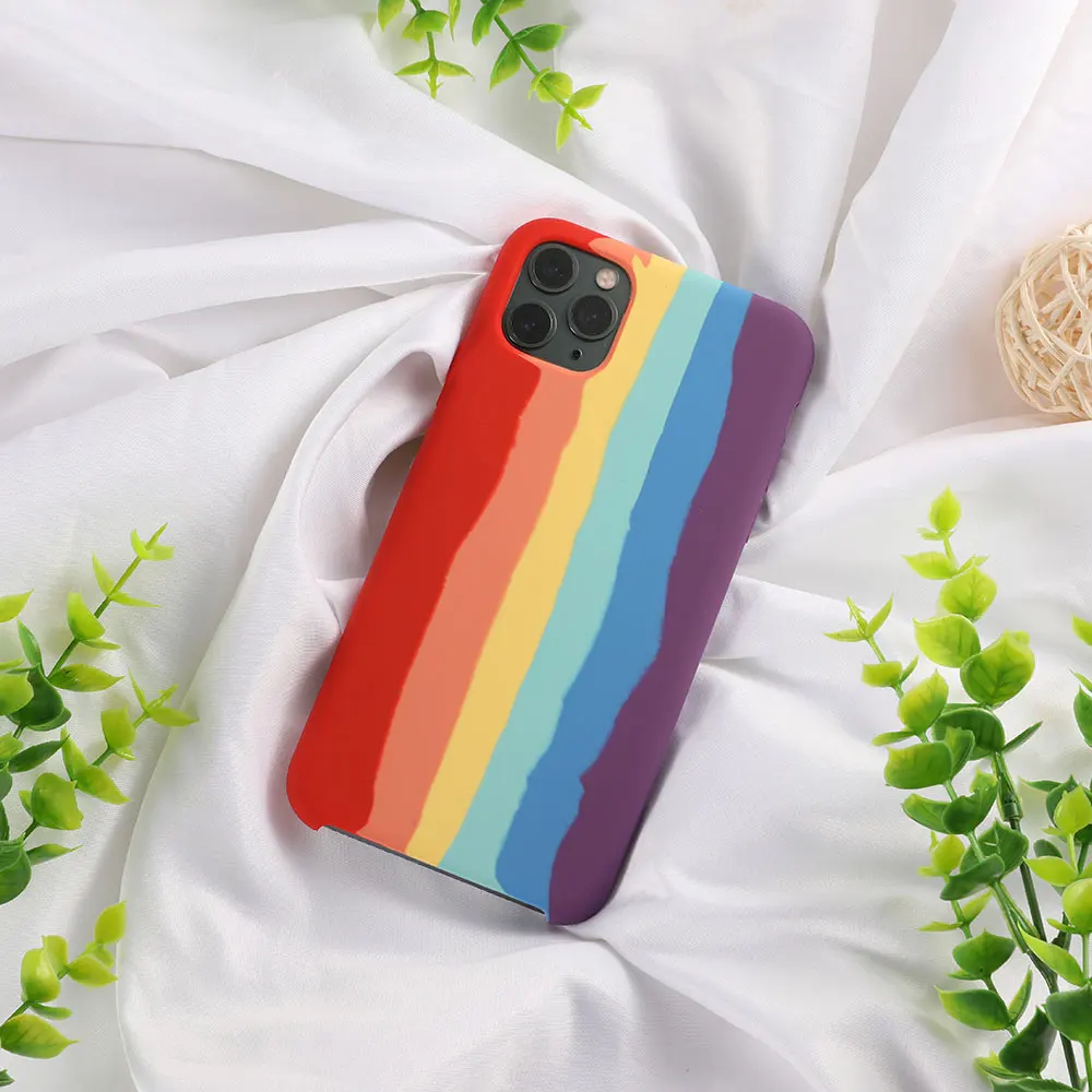 Новое поступление Радужный цвет силиконовый Жидкий чехол для телефона iPhone 11 Pro Max X XS XR 6 Plus 6S 7 8 защитный