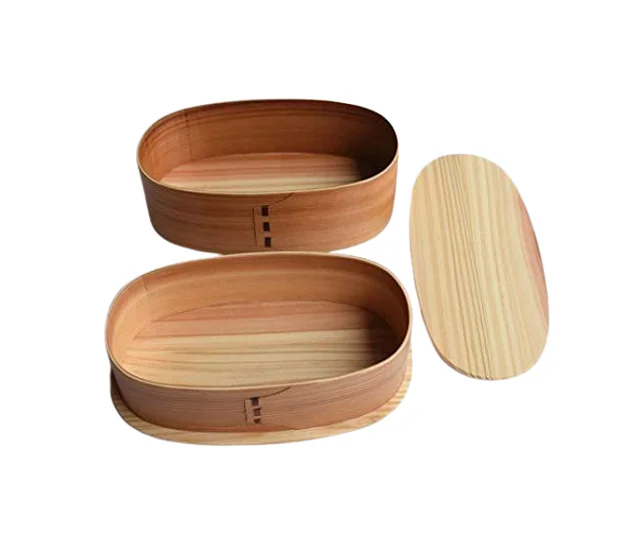 Superior Quality Table Top Wood Lunch Box Newest Design 3 Compartment Wood Bento Box at Affordable Price