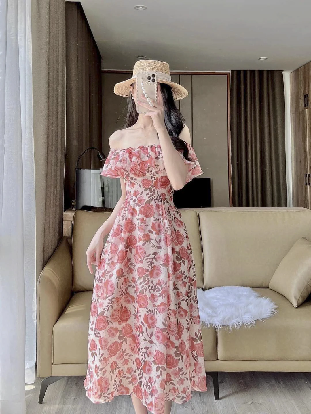 Sahulu fashion- Dress summer casual dress family matching clothes mommy and me outfits mom and daughter dress from Viet Nam