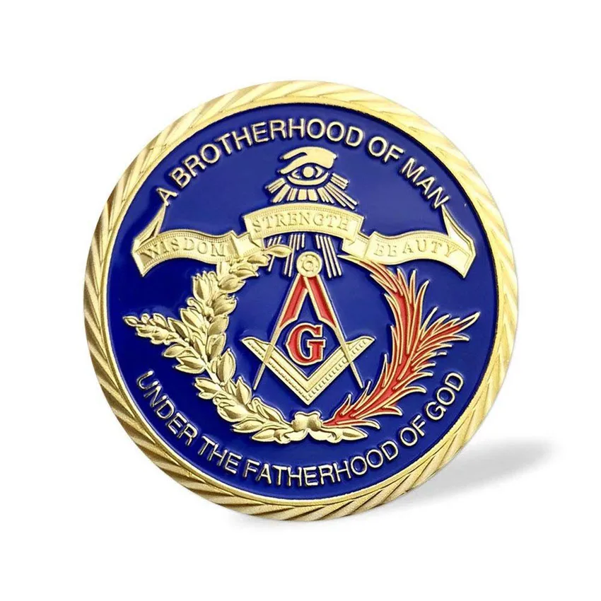 Оптовая продажа, Оригинальные металлические масонские монеты из мягкой эмали