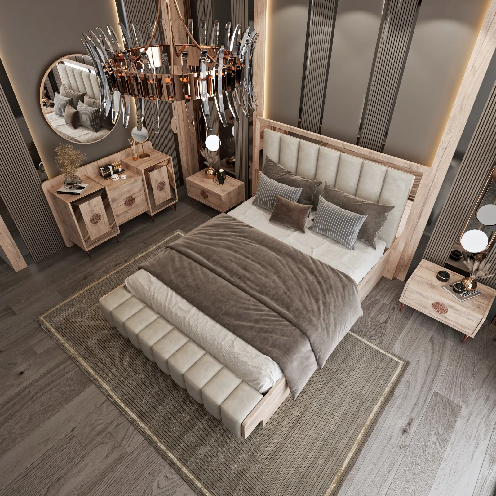 Hotel Project  Custom Made 5 Star Luxury Modern Hotel Bed Room Furniture Bedroom Set Hotel Furniture