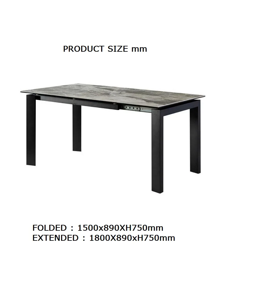 Stone Contemporary One End Twist Extension Modern Resistance to Scratch White Sintered Stone Extendable Dining Table