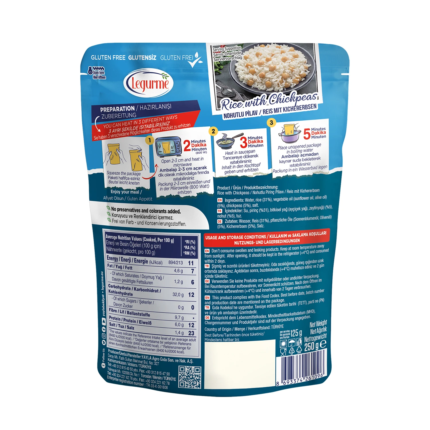 Legurme Rice With Chickpeas Wholesale Product  Shelf Life 18 months | Ready to eat | Custom Packaging  | Made in Turkey