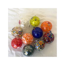 Made in Italy Top Quality Murano Glass  Handicrafted Christmas Balls 10 Pcs x Box Made in Italy Hot Sale