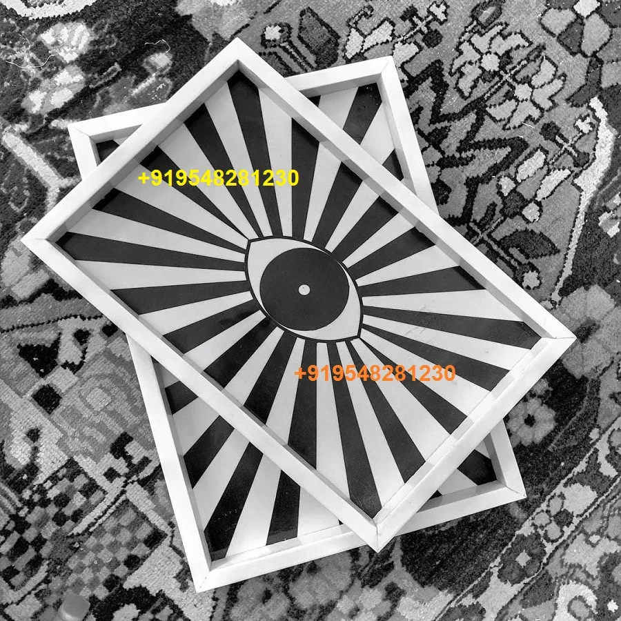 
Подносы для глаз с инкрустацией из смолы, подносы для домашнего декора ручной работы, Сделано в Индии 