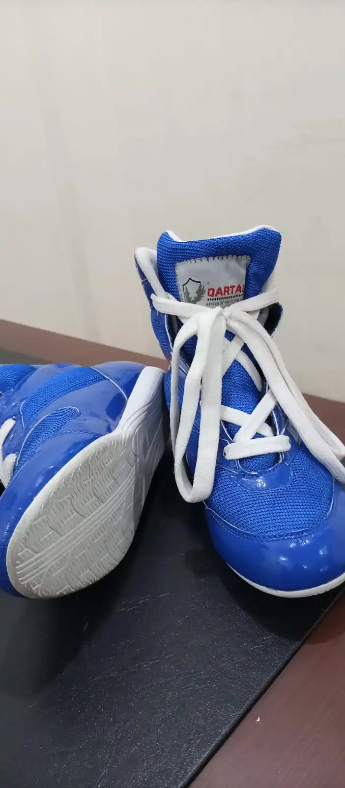 Good Quality High Premium Custom logo And Design PU Leather Lightweight Mesh Rubber And Grip Men Wrestling shoes