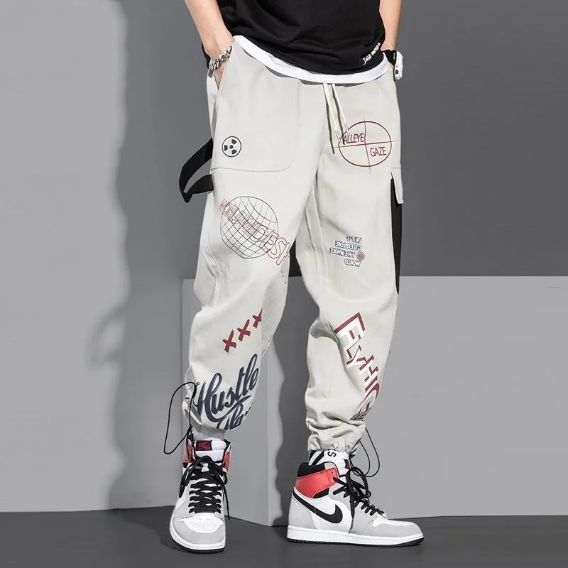 OEM Streetwear Track Pants Printed Logo Fitted Skinny Cotton Yoga Trouser Running Sports Wear Gym Joggers Custom Mens Sweatpants