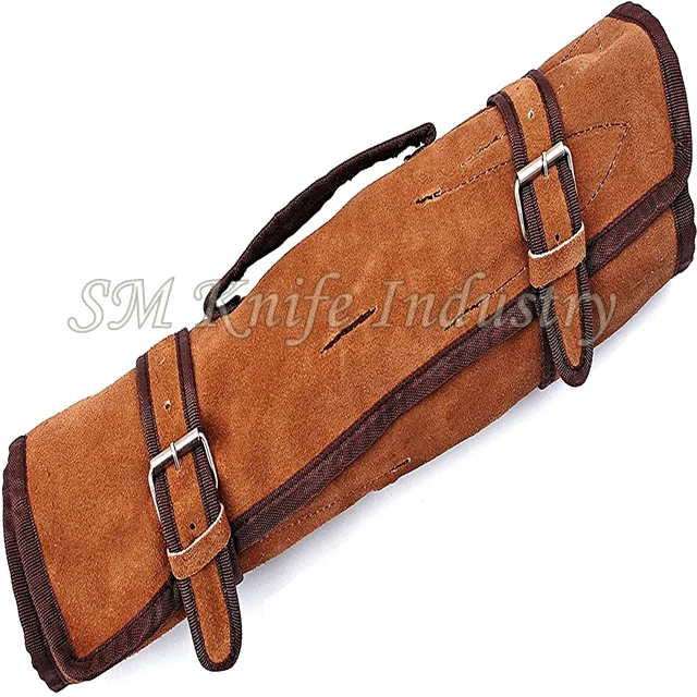 Chef Knives Set with Leather Kit Round Handle Damascus 8 Pieces DAMASCUS Steel Kitchen Cutting Foods Chopping Meat