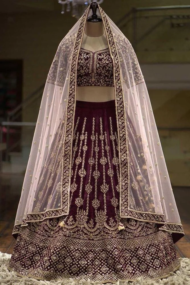 Fashionable rayon silk embroidery thread work lahnega choli with dupatta wholesale price manufacturing ethnic garment