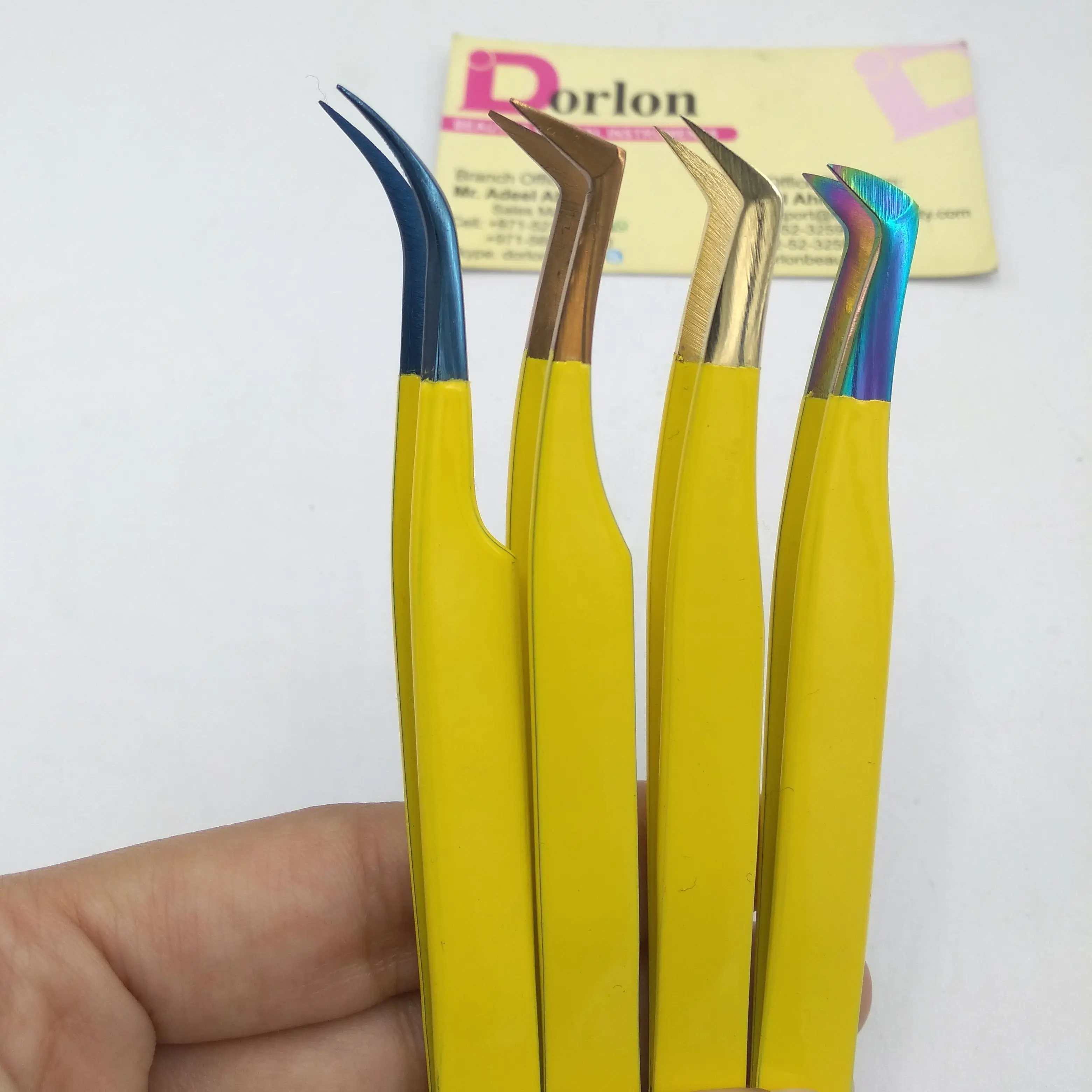 Пинцет для наращивания ресниц желтого цвета с плазменными насадками оптовая продажа Лучший увеличения объема