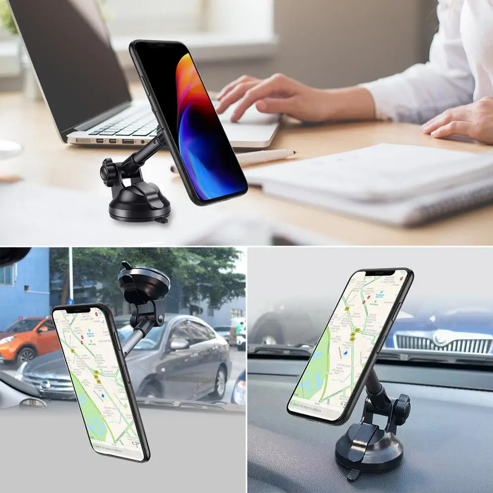 2023 Custom logo Dashboard Windshield Car Mount Stand 360 degree rotation mobile phone car holder for smartphones