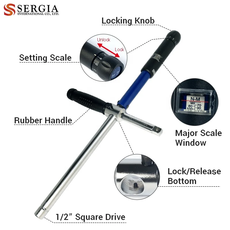 New Design Taiwan Tire Repair Cross 1/2 Torque Wrench with Socket Set