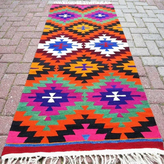 Stylish Colorful  Hand Made Living Room Bedroom Bedside Floor Area Rug Multi Uses Rug 60x90inch OEM