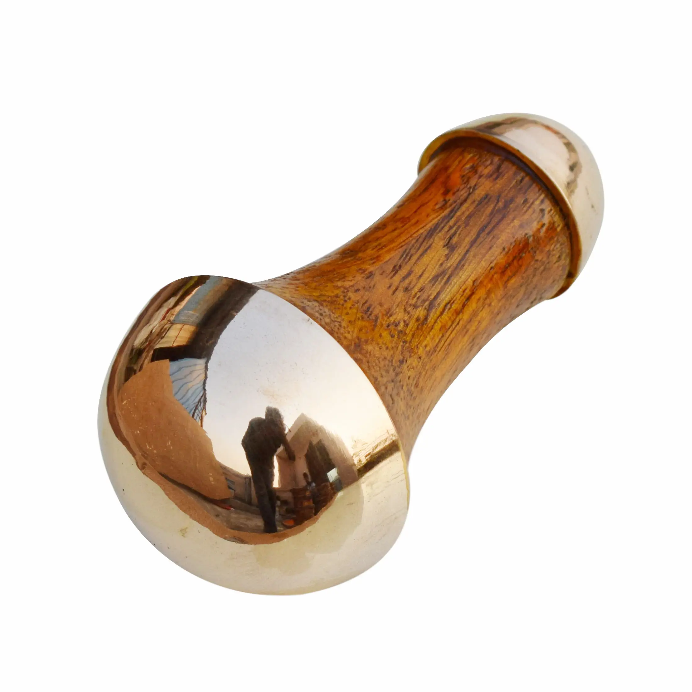 Kansa Handheld Massager with Wooden Handle 90% Copper and 10% Tin for Body and Eye Massage Metal Construction