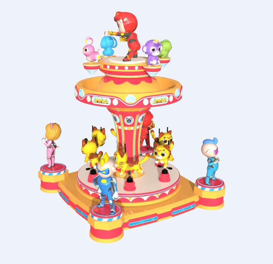 GO GO Bond Amusement Equipment Shopping Mall 6 setas Mini Carousel for children Amusement Park Carousel