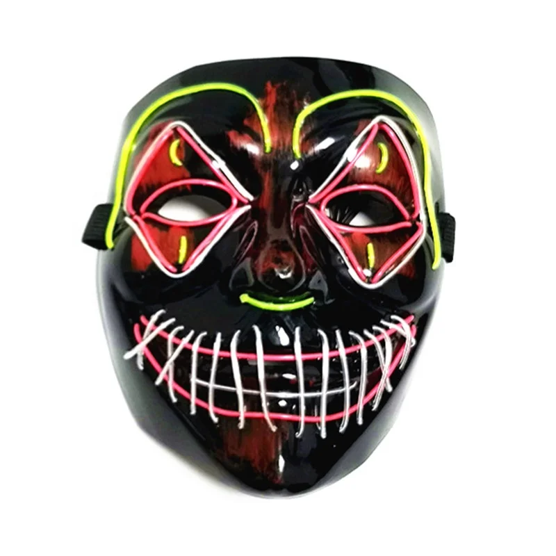 Party EL Mask Halloween Masquerade Mask LED mask EL Wire Glowing by DC-3V steady on Driver
