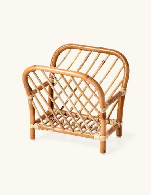 Handmade Rattan Magazine Rack - Organization Book Shelves - Natural Newspaper Storage - File Holder Organizer RF.S-044