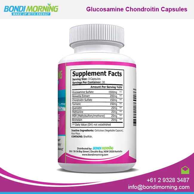 
Relieve Joint Pains & Muscle Stiffness with Glucosamine Chondroitin Dietary Supplement 