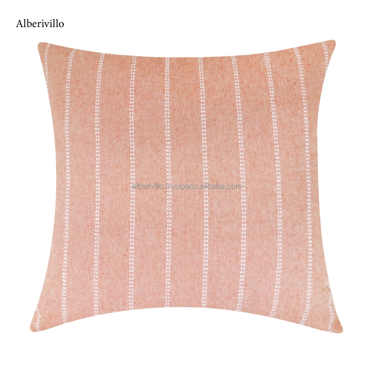 Foldable Woven Cushion Cover Yellow Dobby Striped Handmade Pillow Cover Square Sofa Couch Boho Pillow Case from India