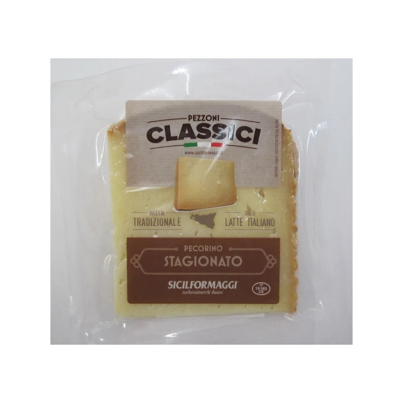 High Quality Italian SEASONED PECORINO hard cheese with sheep milk 0.2kg vacuum pack for export