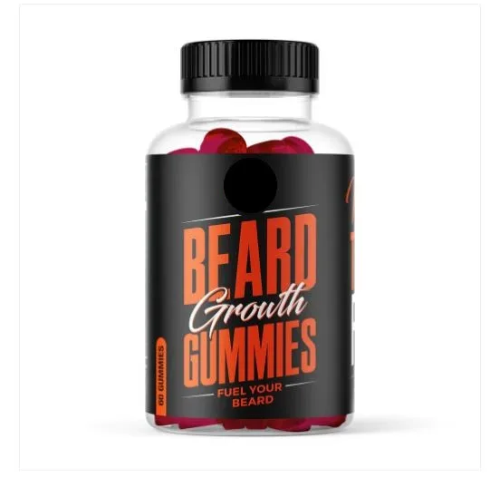 Beard Growth Gummies Mens Supplement Grooming Vitamins for Fuller and Thicker Beard with Biotin and Herbal Extracts 60 Count
