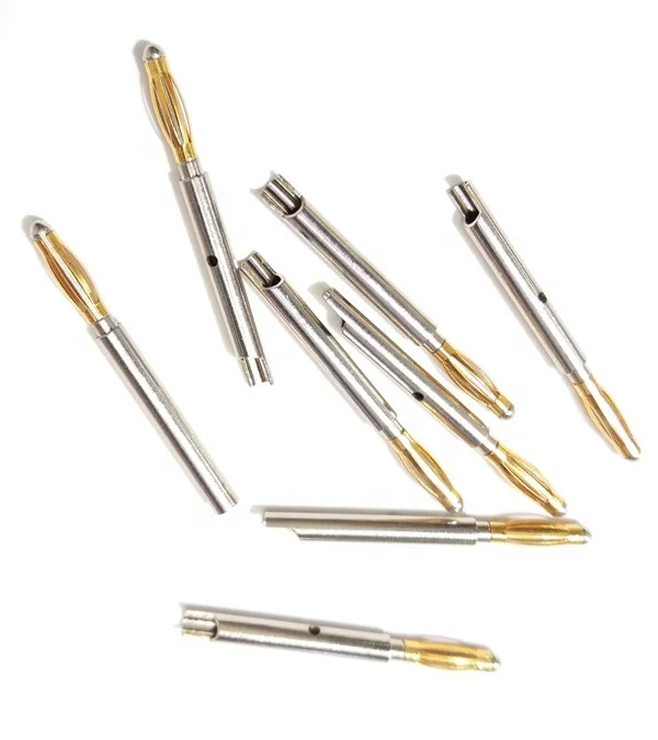 Индивидуальный медный медицинский контактный терминал, позолоченный, серебряный, Банановый штекер, 1 мм контактный разъем