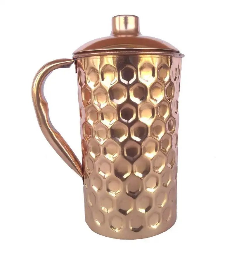 wholesale Copper Diamond Water Jug Diamond Hammered Copper Water Jug Jointless & Copper Jug For Health Benefits