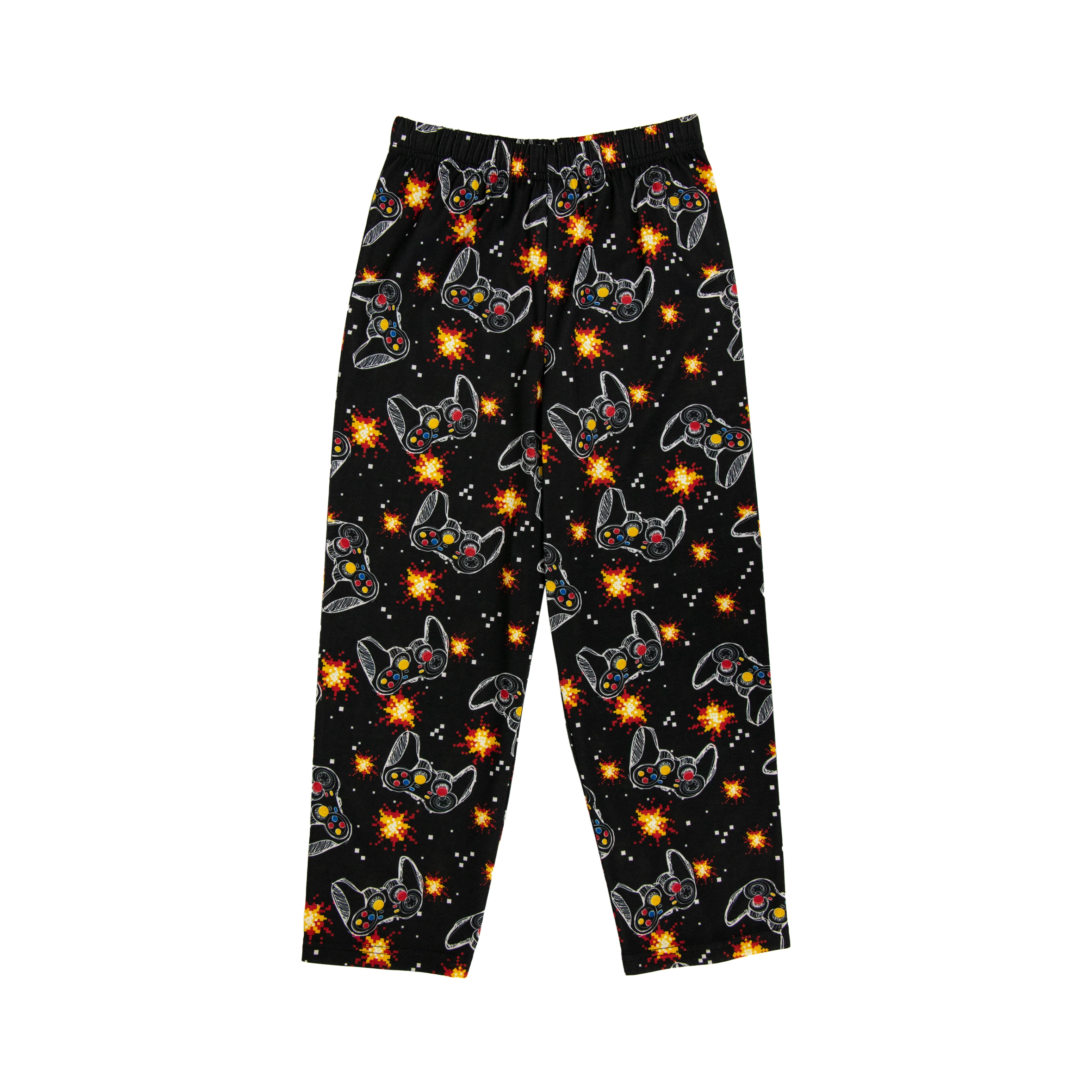 made in Cambodia t shirt short and sublimation all over print pants loose fit flame resistant 3pc pajama set for kids