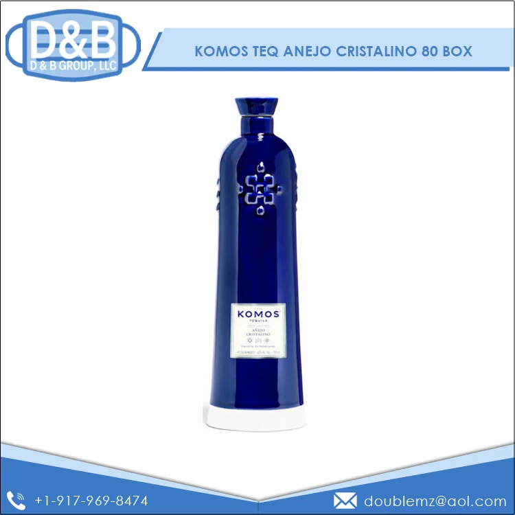 Premium Quality Exclusive 100% Pure Original Komos Anejo Cristalino Tequila 750ml from D&B Group