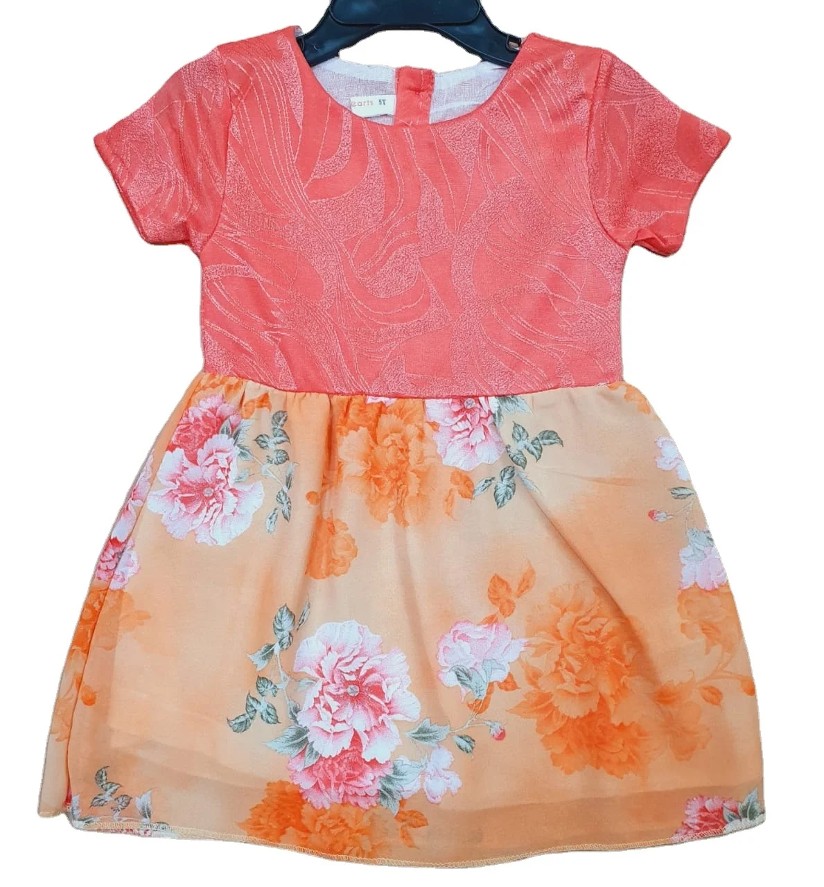 Girls branded frog Girls  denim & jorjet FrockKids fancy frocks Baby girl party frock( Ready stock)