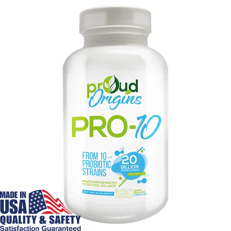 
PROBIOTIC 10 Proud Origins 20 Billion Active Cultures 120 Count Better Digestion Lactobacillus Casei Digestive Health USA Brand 