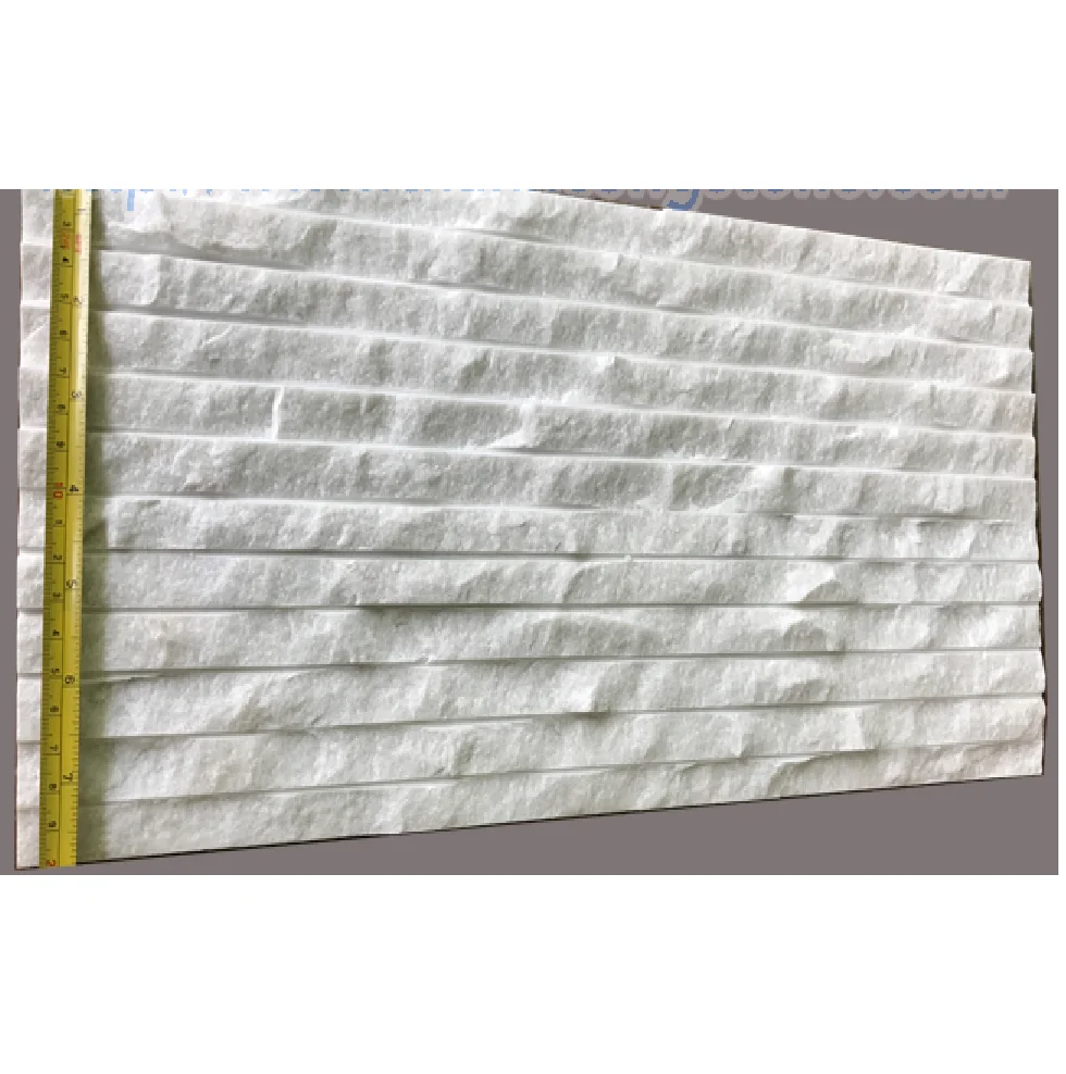 Made In Viet Nam Wholesale 100% Natural Material Milky White Chiseled Comb Tiles