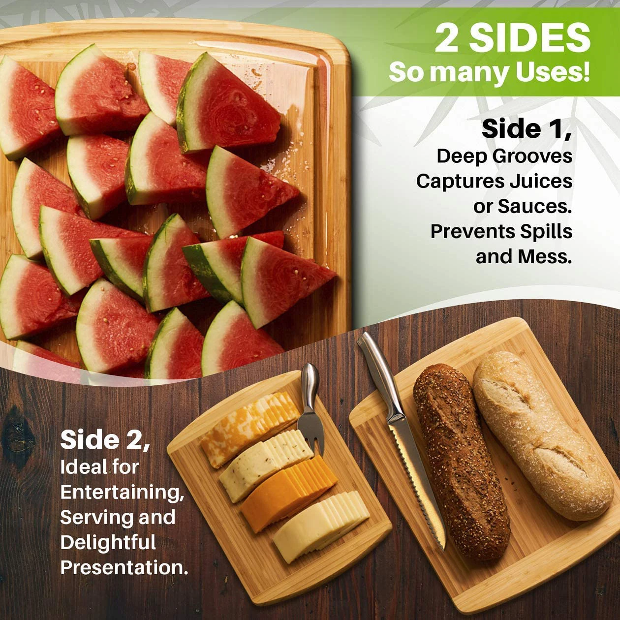 Eco friendly extra large thick acacia wood cutting board kitchen chopping block with juice groove