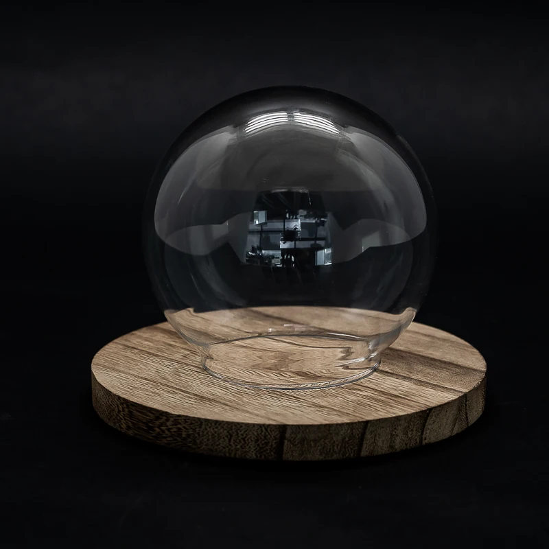 
12cm Glass Dome Ball Cloche Globe Bell Jar 
