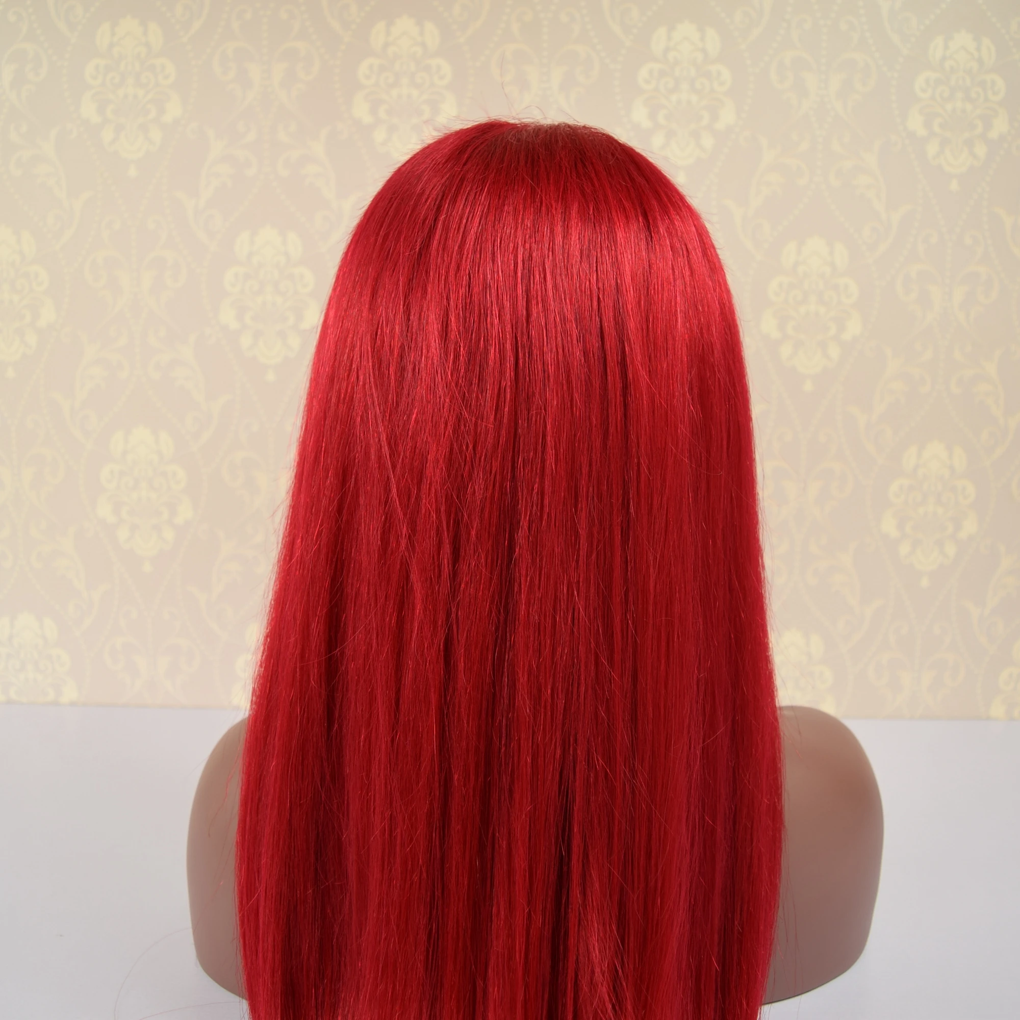 Ali Baba Express Best Quality Red Color Human Hair Full Lace Wig , Unprocessed Wholesale Virgin Brazilian Hair