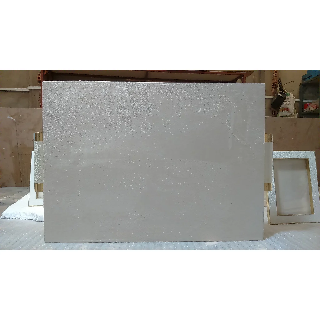 Белый роскошный кофейный сервиз 0 605x0 38x0 065 MDF шагрейский бархатный квадратный чайный поднос с латунной вставкой и ручкой