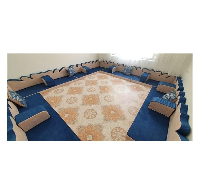 Arabic Majlis  Moroccan Majlis  Majlis Design   |  Customization Possible   L Shaped Arabic Floor Sofa Set    U Shaped Arabic