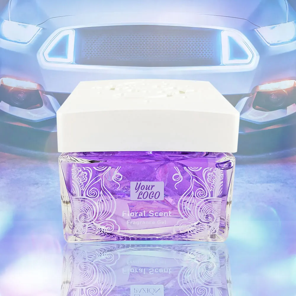 Wholesale Luxury Car Air Freshener Glass Bottle Long Lasting Scents Car Fragrance Gel Custom Made Car Perfume