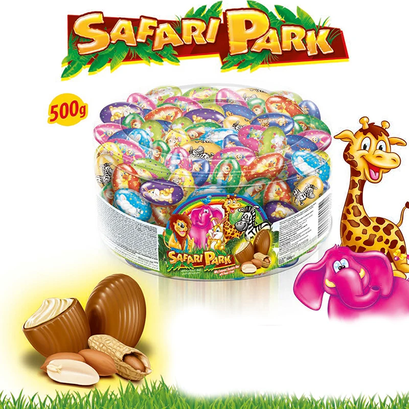 Safari Park Chocolates and Sweets Filled Hazelnut Cream 500g PVC Box Chocolate Candy