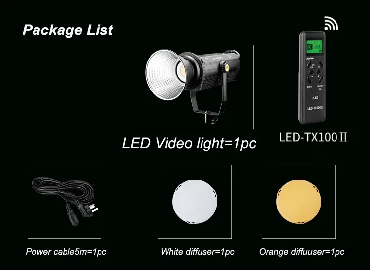 NiceFoto LED-3000B Pro Film Light Photographic Equipment 5600K Studio Lighting 300W COB LED Video Light