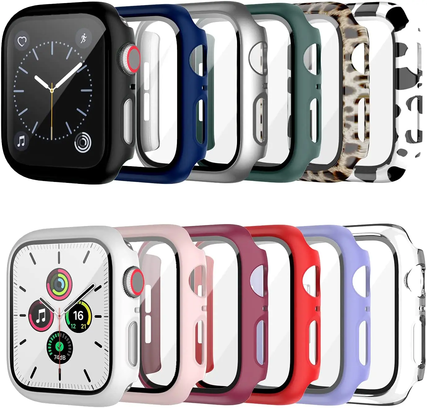 for apple watch series 6 44mm protective case for apple watch case luxury Anti-Scratch Watch Case with Screen Protector