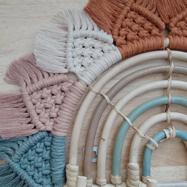 Радужный ротанговый крючок для пальто макраме ротанг с крючками вешалка одежды оптом