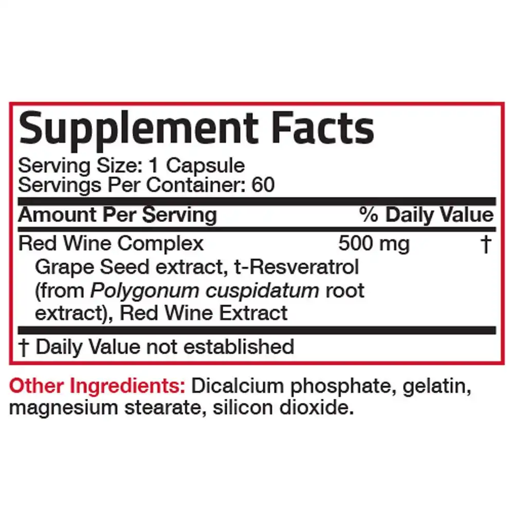 
Resveratrol Complex - 500 mg - 60 Capsules 