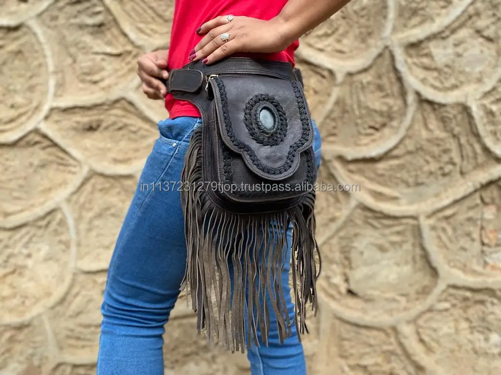 Fashion Fringe Fanny Pack Waist Bag Woman Leather Waist Bum Bag