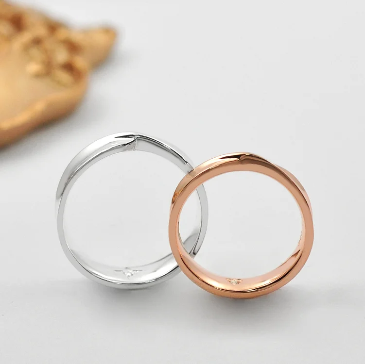 Taiwan Jewelry Silver Couple Ring With Love